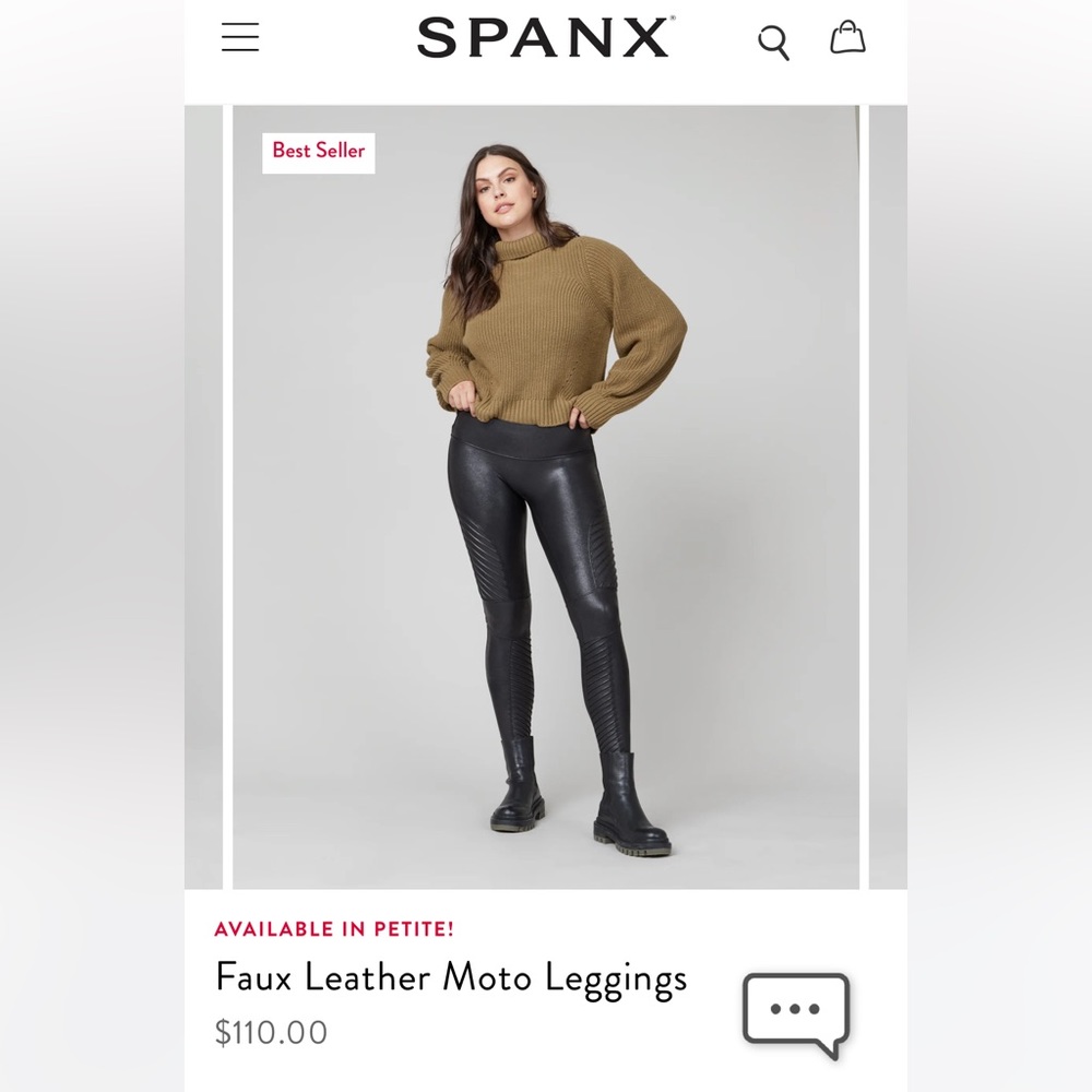 SPANX faux leather moto leggings BRAND NEW size small
